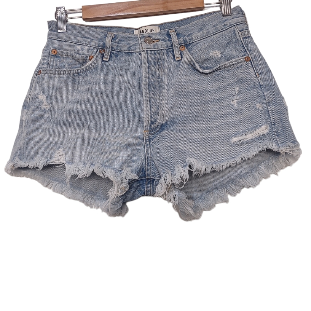 Agolde Parker Button Fly Distressed  Jean Short